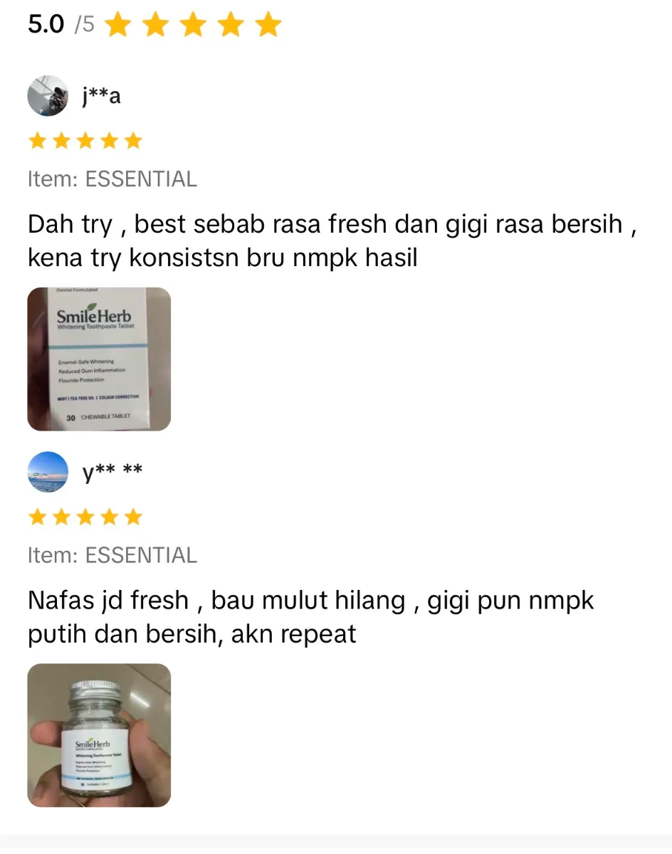 Testimoni pelanggan SmileHerb